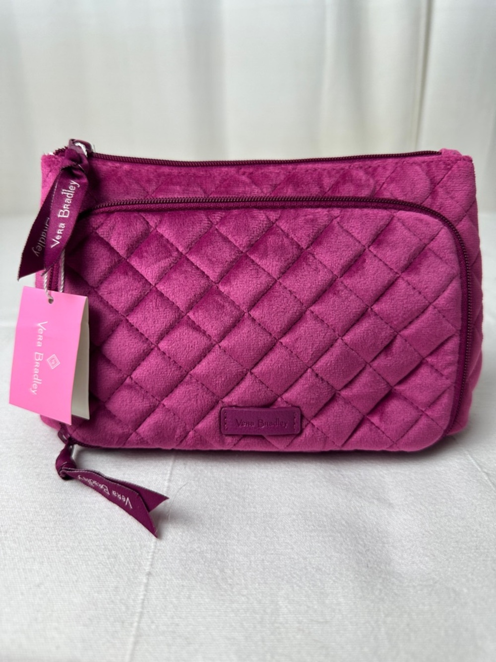 Vera Bradley Quilted Fuchsia Cosmetic Case